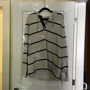 Vintage Eddie Bauer  Cotton Rugby Shirt with Hood